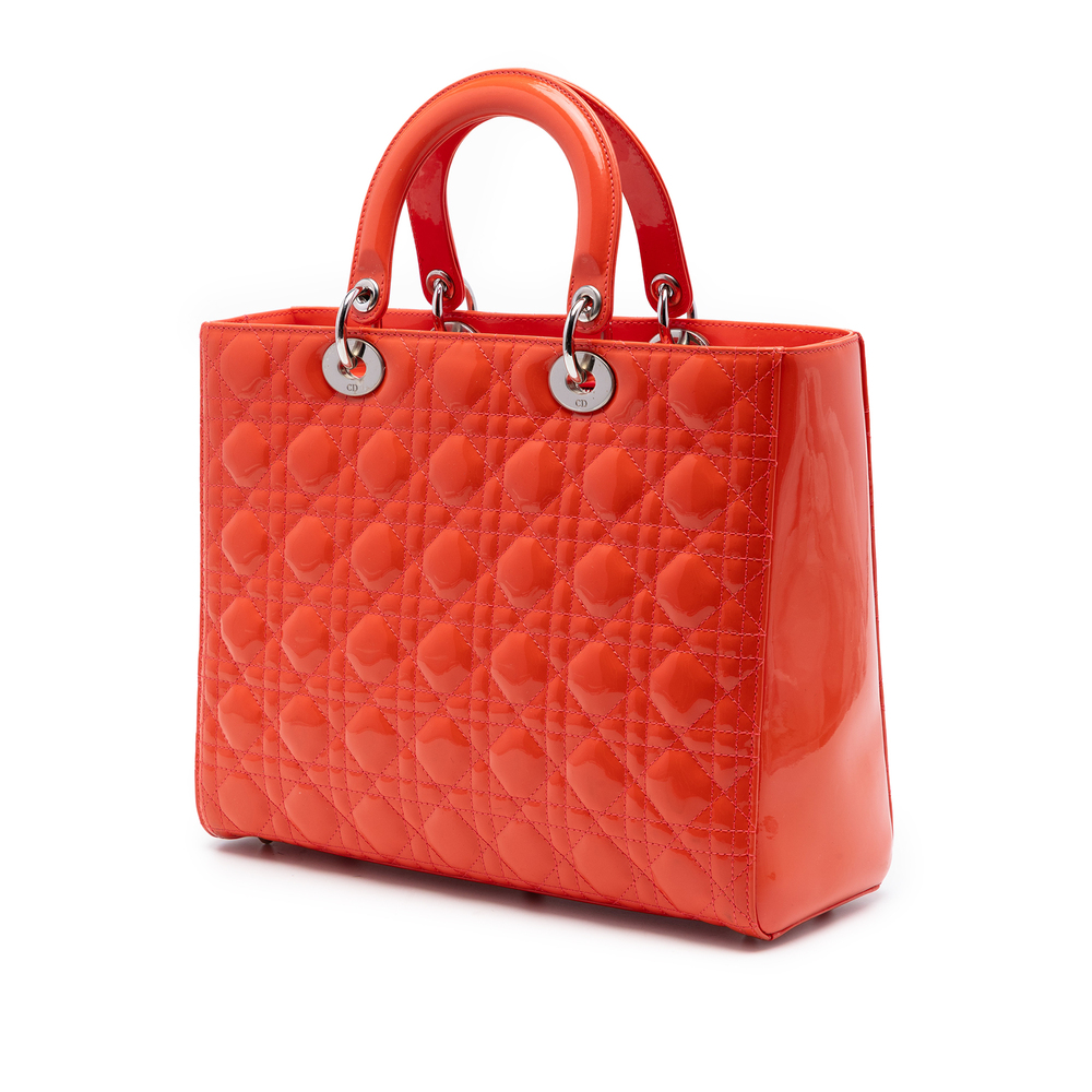Pre-Loved Dior Large Patent Cannage Lady Dior - Picture 2 of 7